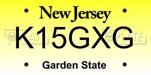 K15GXG New Jersey License Plate