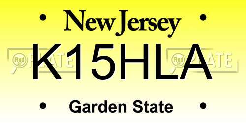 K15HLA New Jersey License Plate