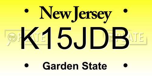 K15JDB New Jersey License Plate