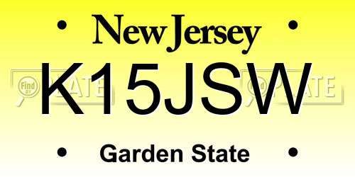 K15JSW New Jersey License Plate