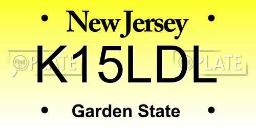 K15LDL New Jersey License Plate