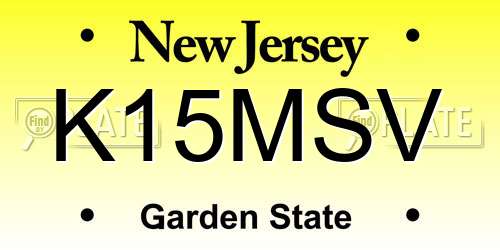 K15MSV New Jersey License Plate