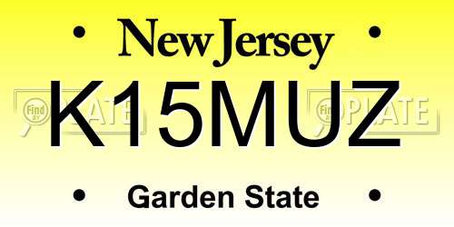 K15MUZ New Jersey License Plate