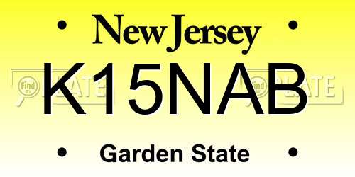 K15NAB New Jersey License Plate