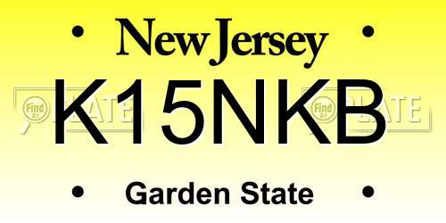K15NKB New Jersey License Plate