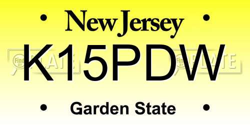 K15PDW New Jersey License Plate