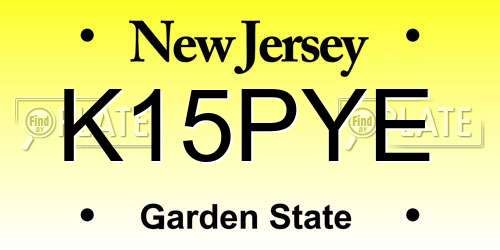 K15PYE New Jersey License Plate