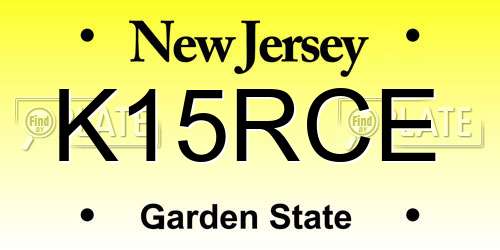K15RCE New Jersey License Plate