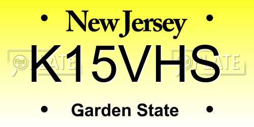 K15VHS New Jersey License Plate