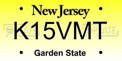 K15VMT New Jersey License Plate