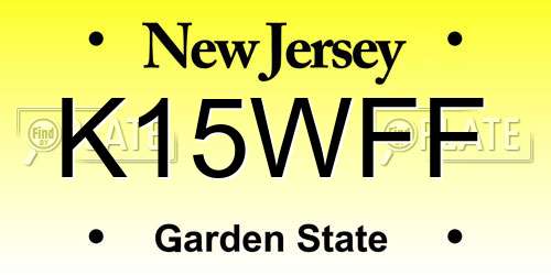 K15WFF New Jersey License Plate