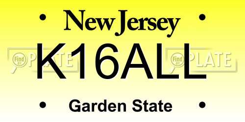 K16ALL New Jersey License Plate