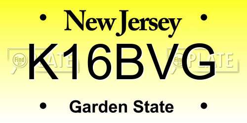 K16BVG New Jersey License Plate
