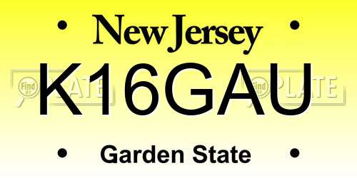 K16GAU New Jersey License Plate
