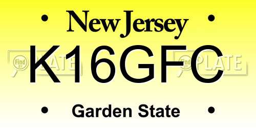 K16GFC New Jersey License Plate