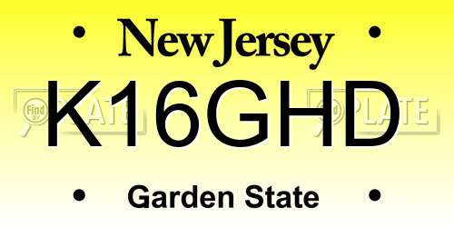 K16GHD New Jersey License Plate