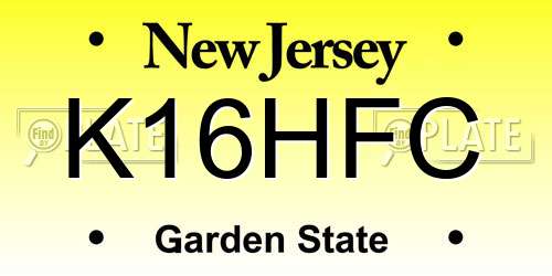 K16HFC New Jersey License Plate