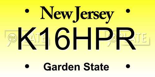 K16HPR New Jersey License Plate