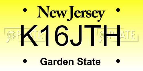 K16JTH New Jersey License Plate