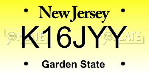 K16JYY New Jersey License Plate