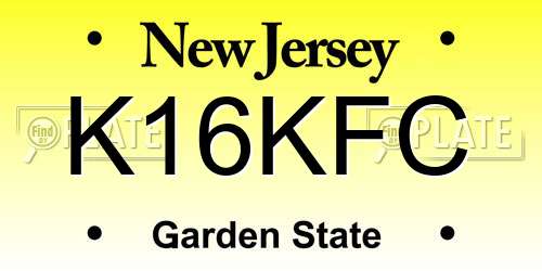 K16KFC New Jersey License Plate