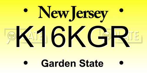 K16KGR New Jersey License Plate