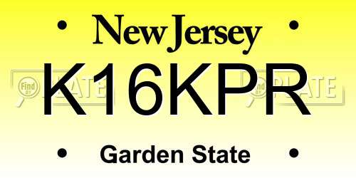 K16KPR New Jersey License Plate