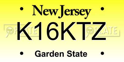 K16KTZ New Jersey License Plate
