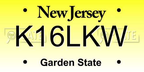 K16LKW New Jersey License Plate
