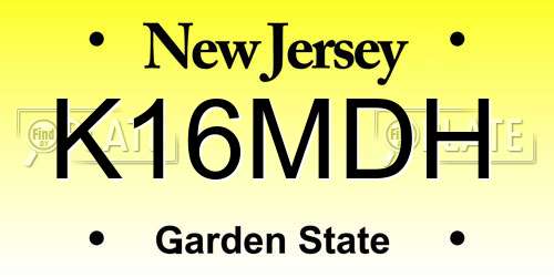 K16MDH New Jersey License Plate