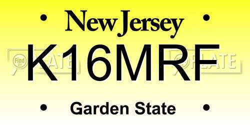 K16MRF New Jersey License Plate