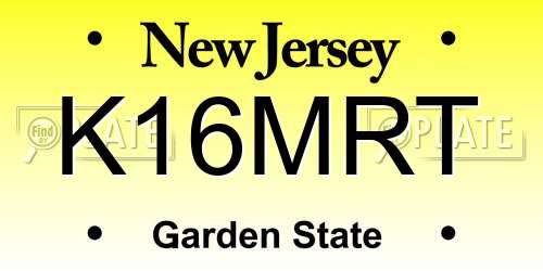 K16MRT New Jersey License Plate