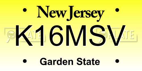 K16MSV New Jersey License Plate