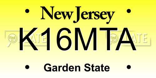 K16MTA New Jersey License Plate