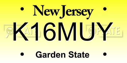 K16MUY New Jersey License Plate