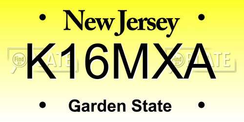 K16MXA New Jersey License Plate