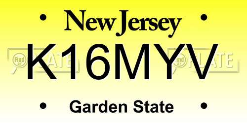 K16MYV New Jersey License Plate
