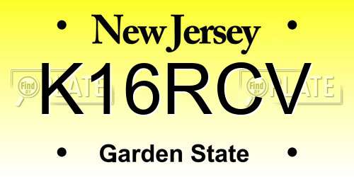 K16RCV New Jersey License Plate