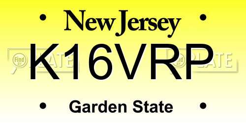 K16VRP New Jersey License Plate