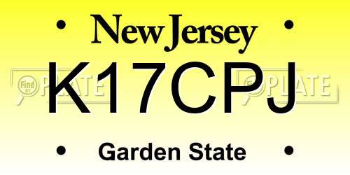 K17CPJ New Jersey License Plate