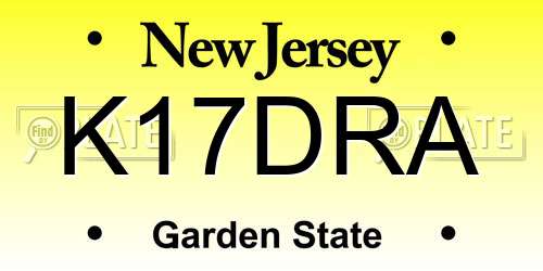 K17DRA New Jersey License Plate