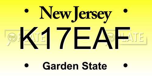 K17EAF New Jersey License Plate