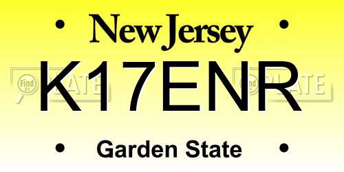 K17ENR New Jersey License Plate