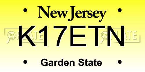 K17ETN New Jersey License Plate