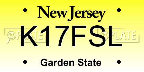 K17FSL New Jersey License Plate