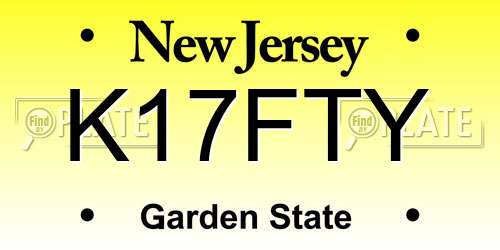 K17FTY New Jersey License Plate