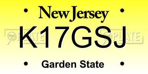 K17GSJ New Jersey License Plate
