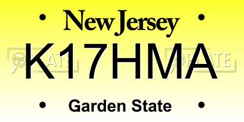 K17HMA New Jersey License Plate