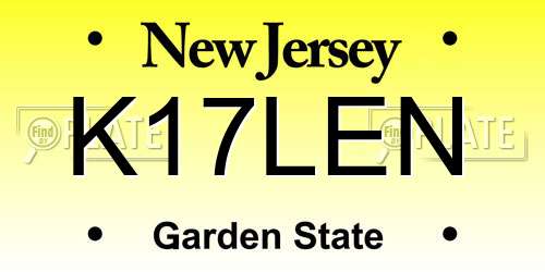 K17LEN New Jersey License Plate