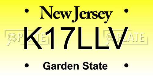K17LLV New Jersey License Plate